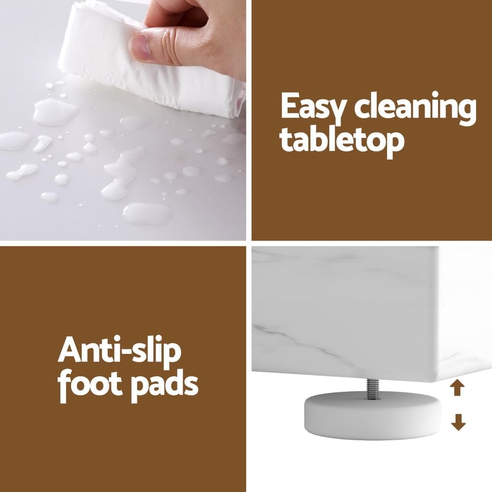 Artiss Console Table Hallway Table Marble Effect Entry Table White Tabletop