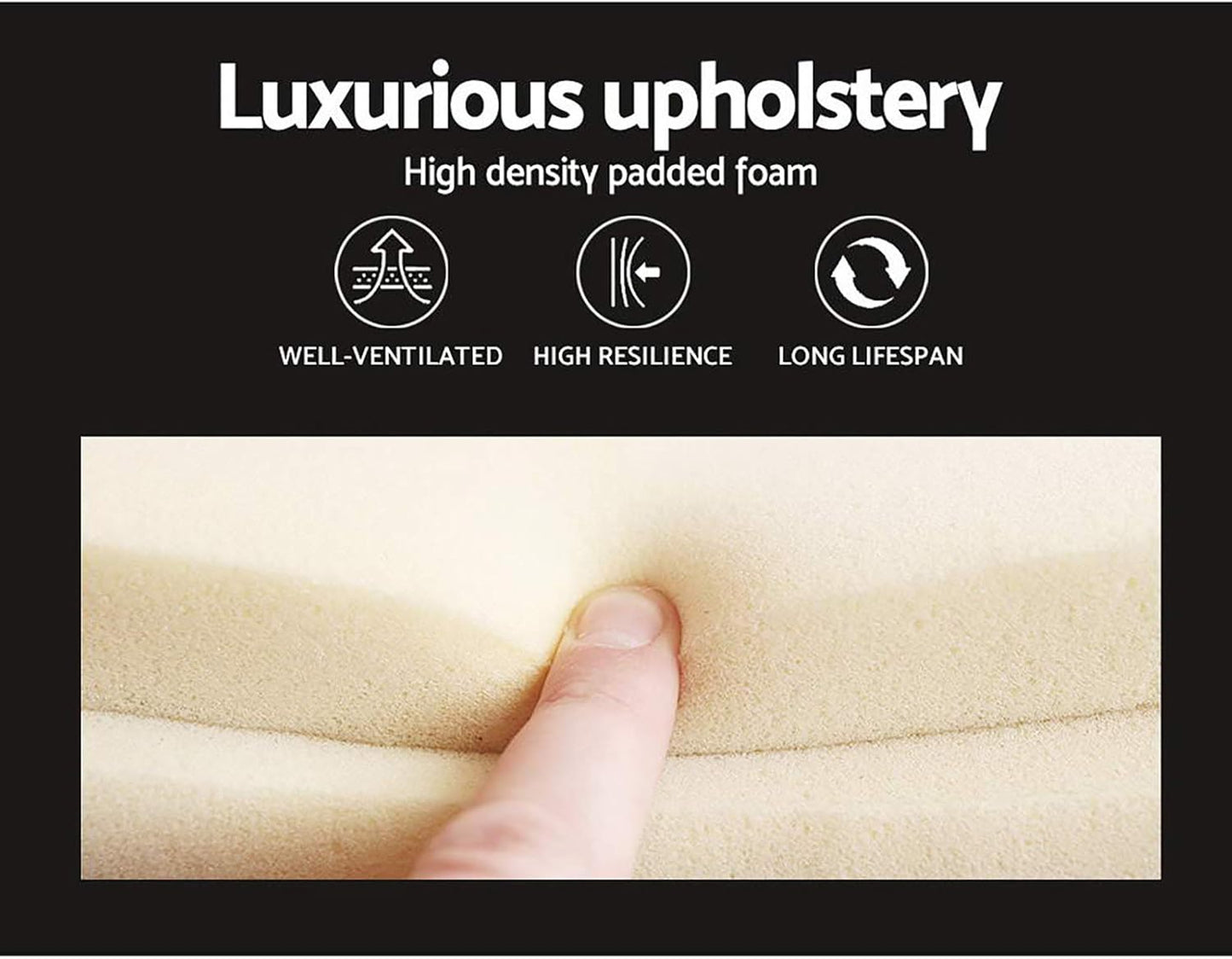 Artiss King Bed Frame Platform Wingback Headboard Frames Beds Base with 4 Storage Drawers Bedroom Room Decor Home Furniture, Upholstered with Charcoal Faux Linen Fabric + Foam + Wood