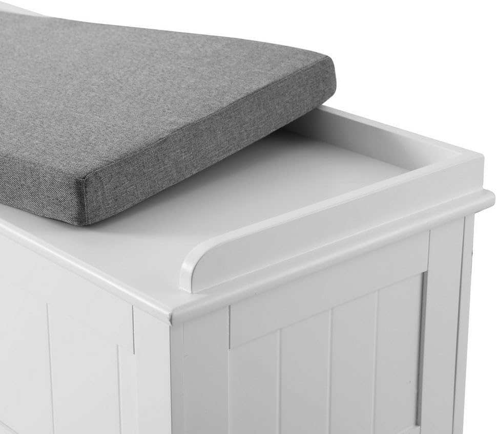 Artiss Storage Ottoman Blanket Box Bench 140cm Fluted Faux Linen Seat Chest Grey