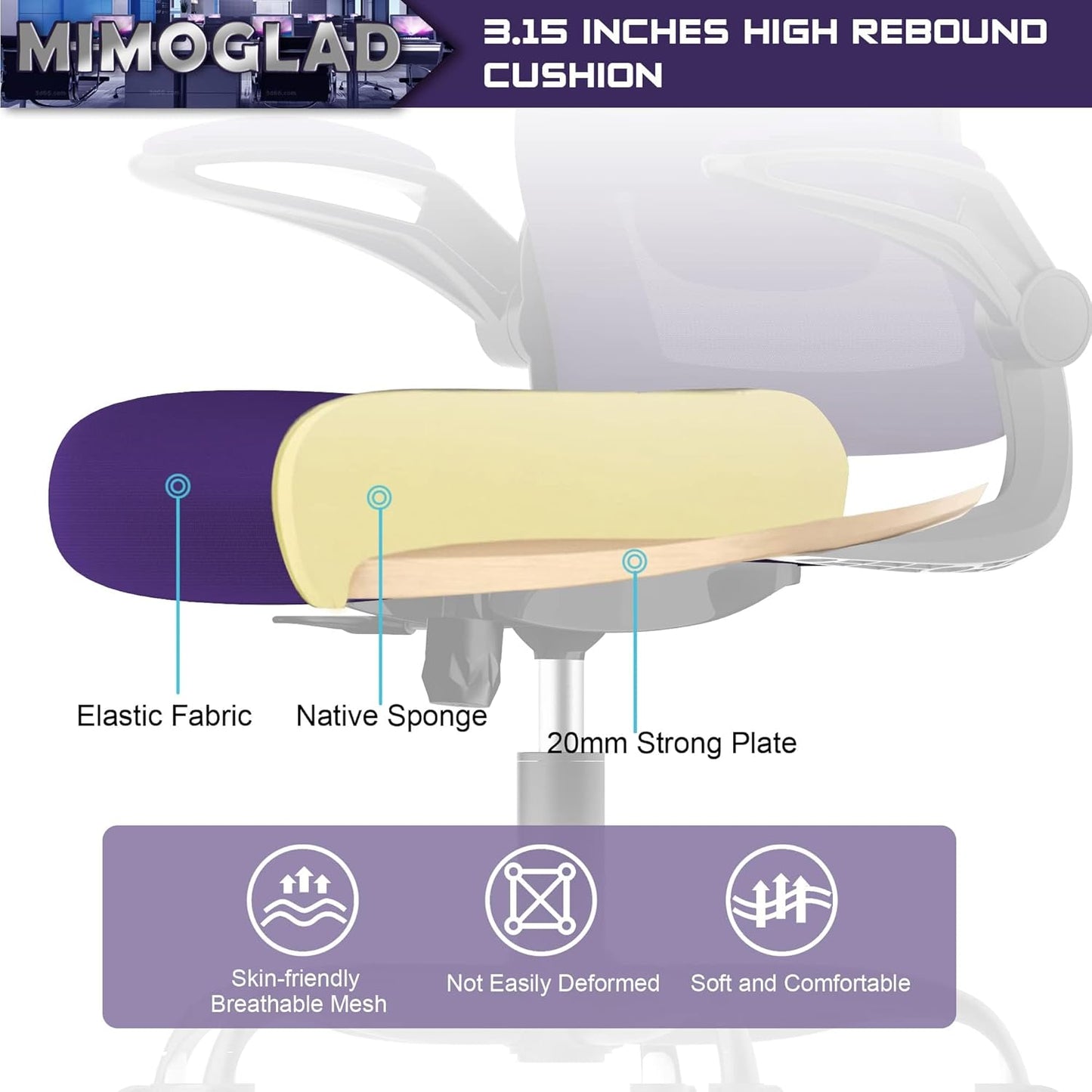 Office Chair, Ergonomic Desk Chair with Adjustable Lumbar Support, High Back Mesh Computer Chair with Flip-up Armrests-BIFMA Passed Task Chairs (Modern, All Black)