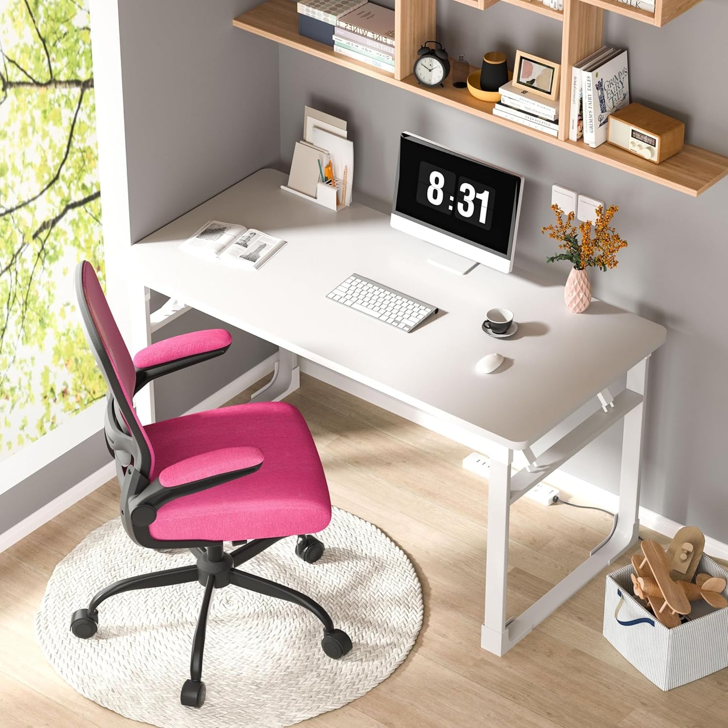 Office Chair, Ergonomic Desk Chair with Adjustable Lumbar Support, High Back Mesh Computer Chair with Flip-up Armrests-BIFMA Passed Task Chairs (Modern, All Black)