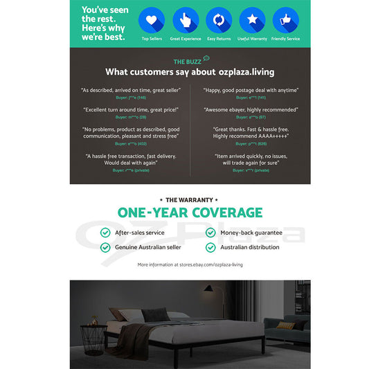 Artiss Bed Frame Double Size Metal Mattress Base Platform Foundation Black TED