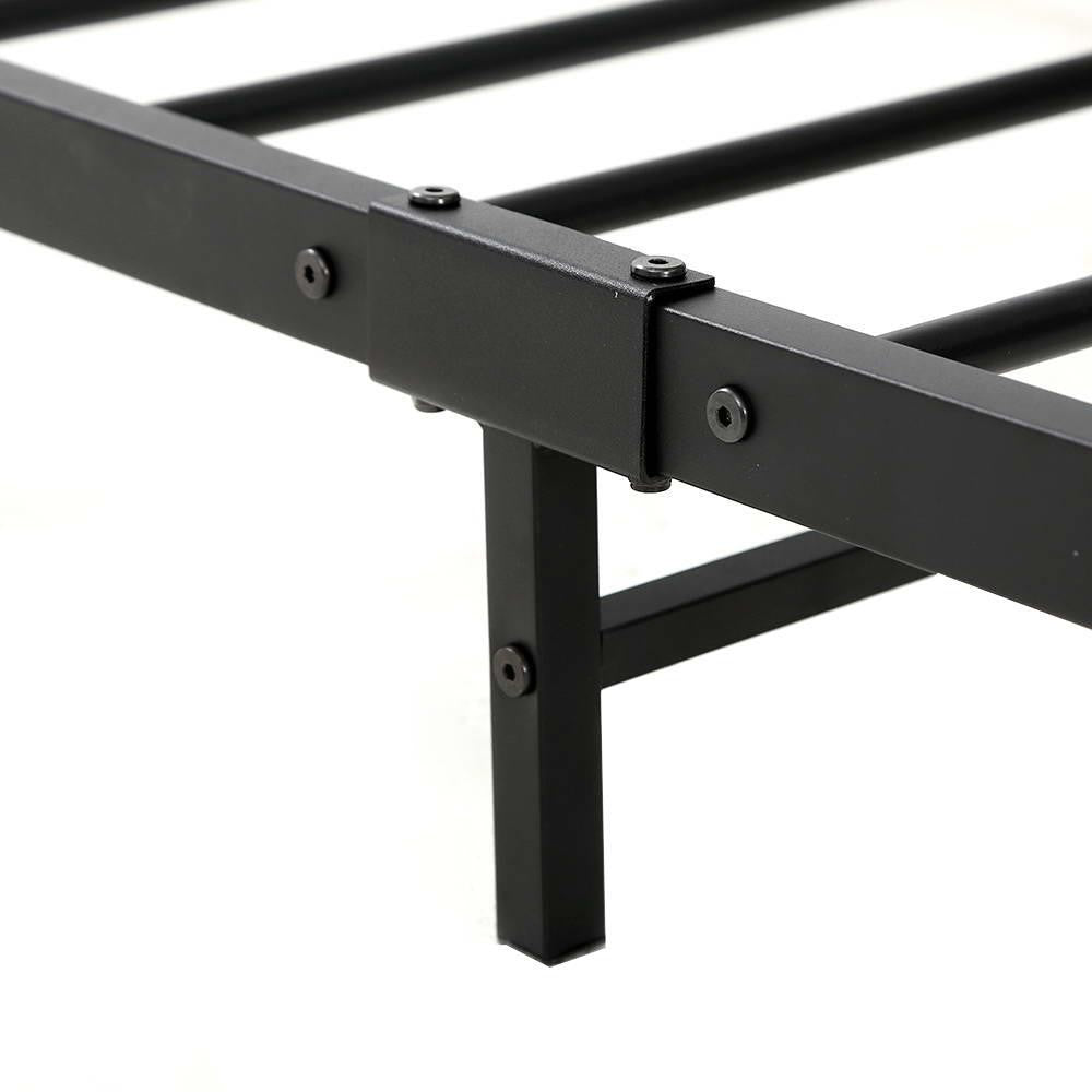 Artiss Bed Frame Double Size Metal Base Mattress Platform Foundation Black DANE